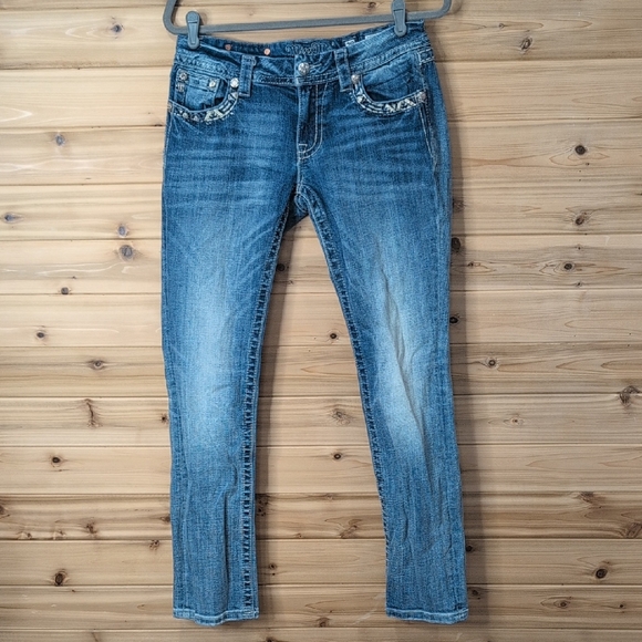 Miss Me Denim - Miss Me Jeans Womens 29 Blue Straight Leg Western Southwestern Rock Country